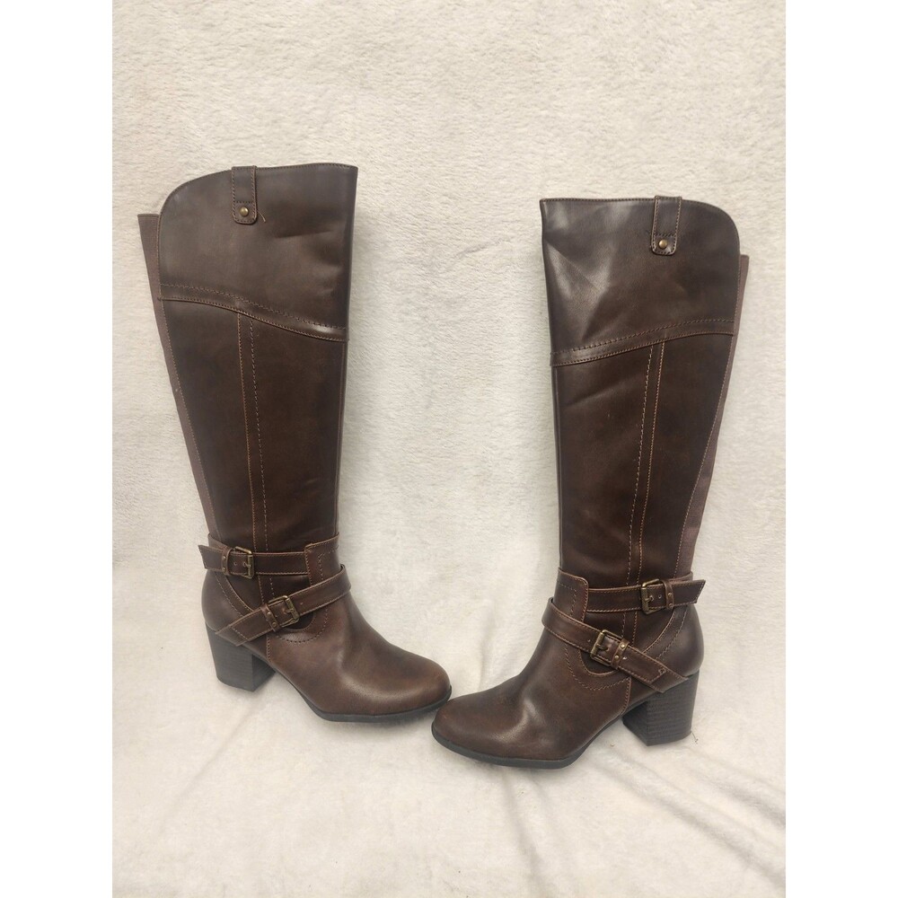 Indigo Rd. Brown Irsalma Knee High Riding Boots Block Heel Side Zip Women 7.5